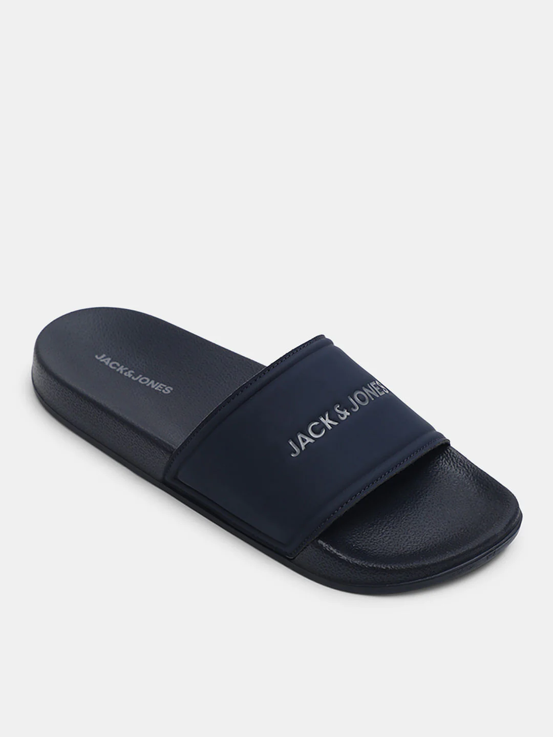 Navy Blue Logo Print Pool Sliders - Image 4