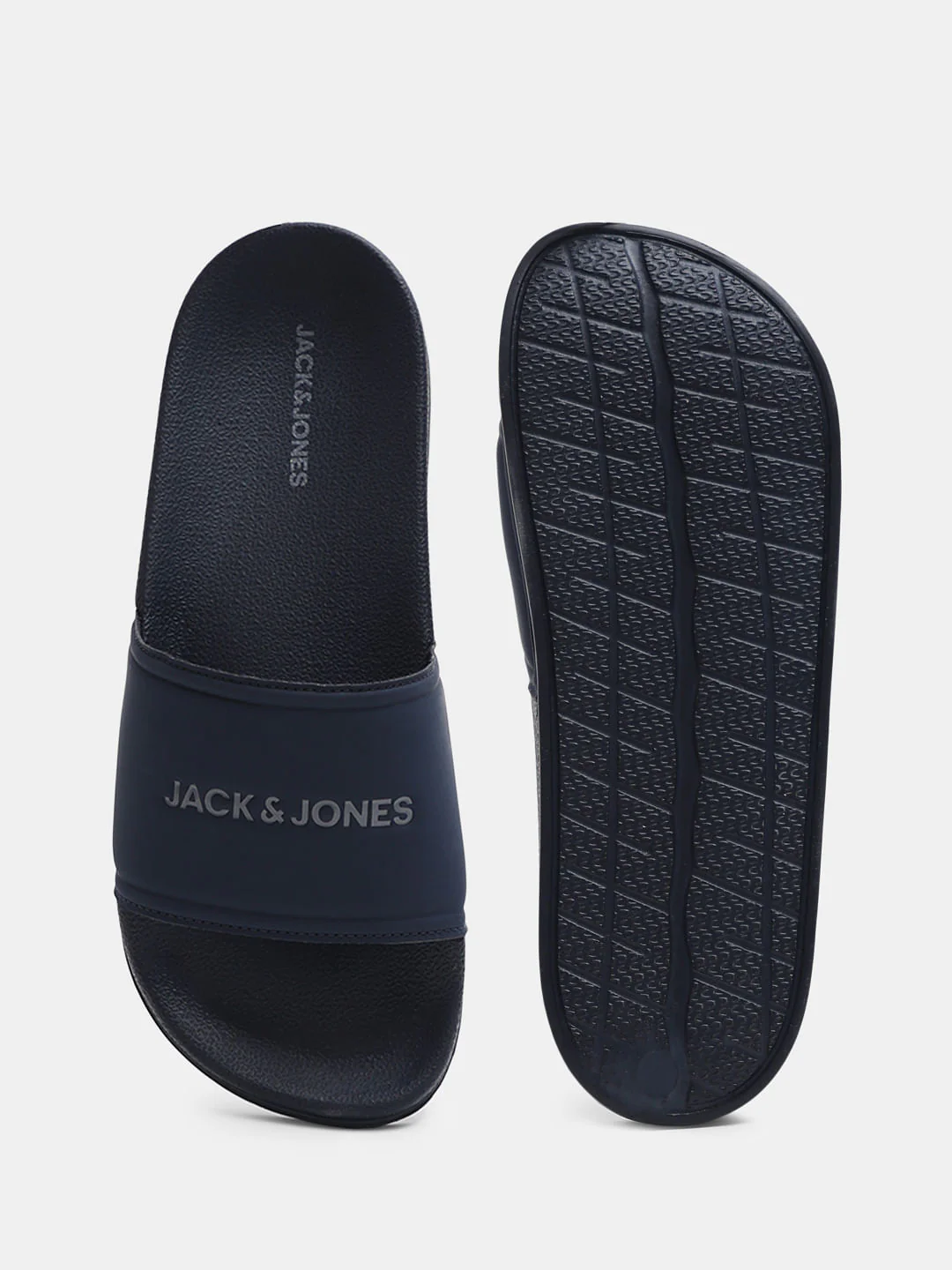 Navy Blue Logo Print Pool Sliders - Image 5