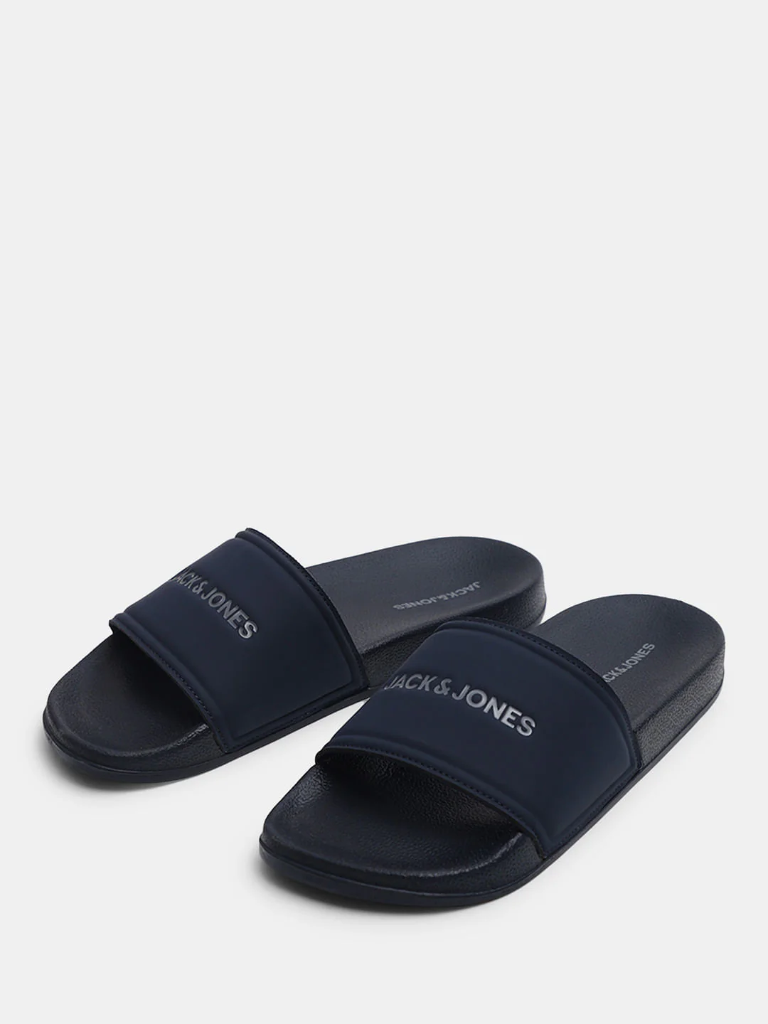 Navy Blue Logo Print Pool Sliders - Image 6