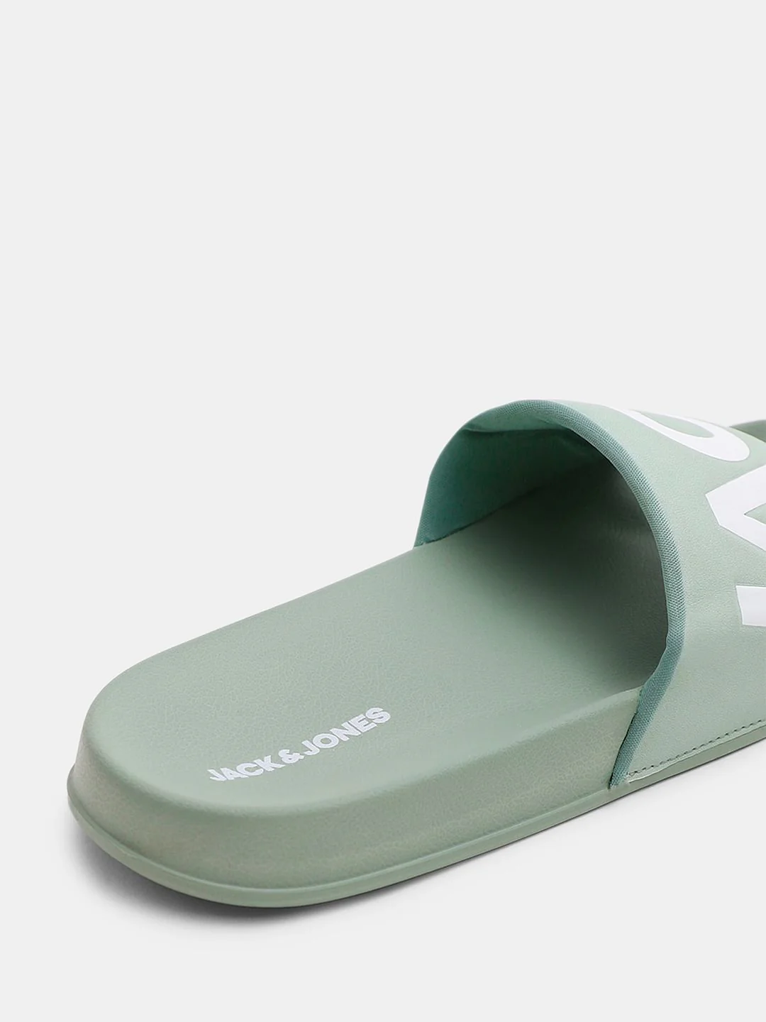 Green Big Logo Print Pool Sliders - Image 8