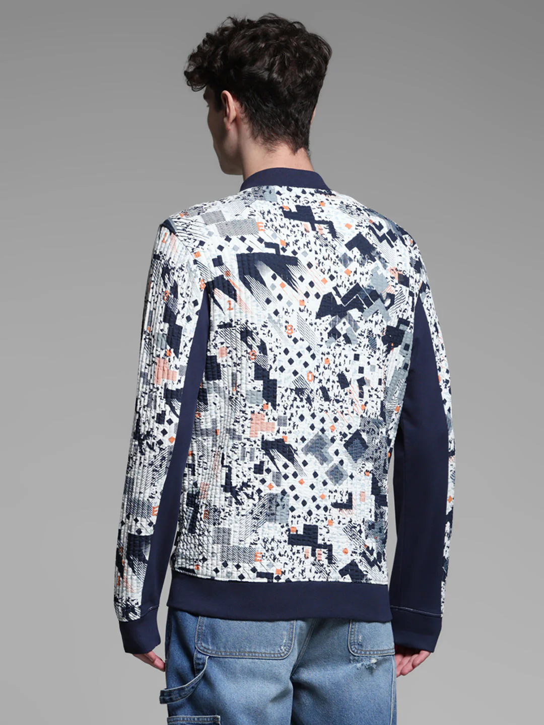 White Printed Sweat Jacket - Image 4