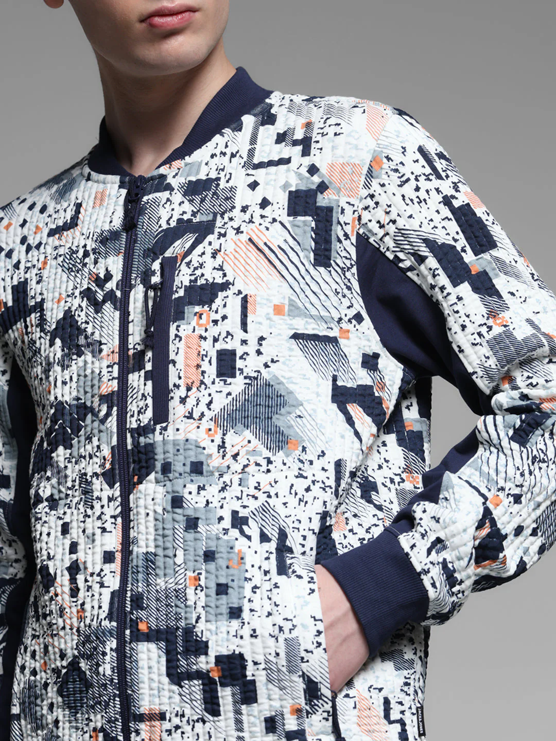 White Printed Sweat Jacket - Image 5