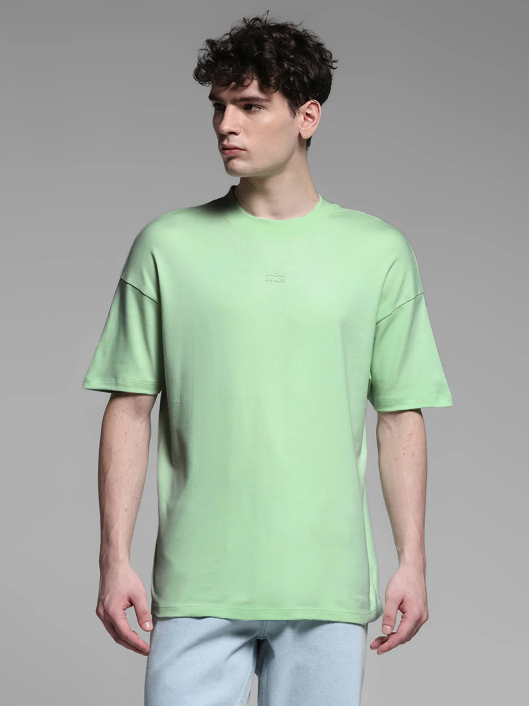 Men's Green Cotton Oversized Graphic Crew Neck T-Shirt - Image 2