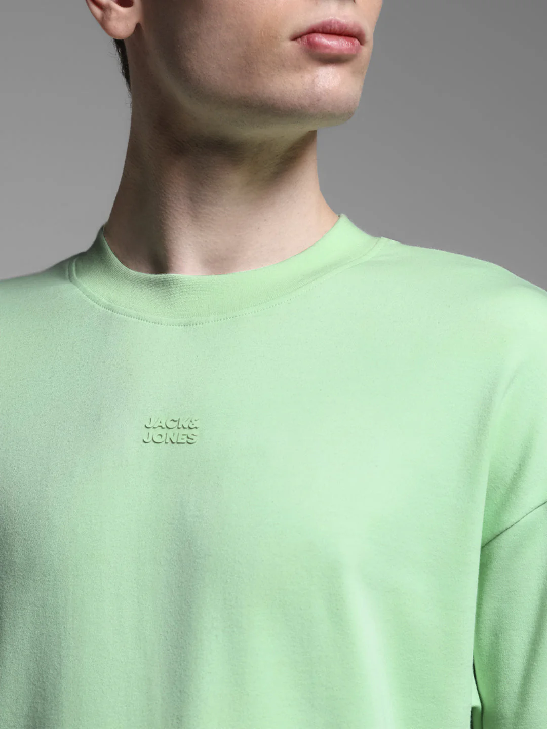 Men's Green Cotton Oversized Graphic Crew Neck T-Shirt - Image 5