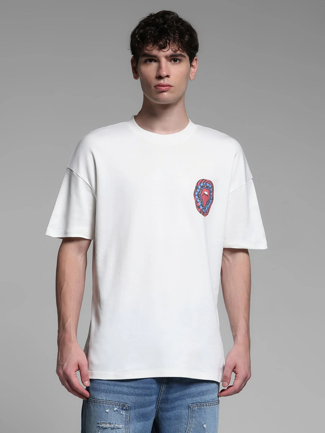 WHITE PRINTED T-SHIRT - Image 2