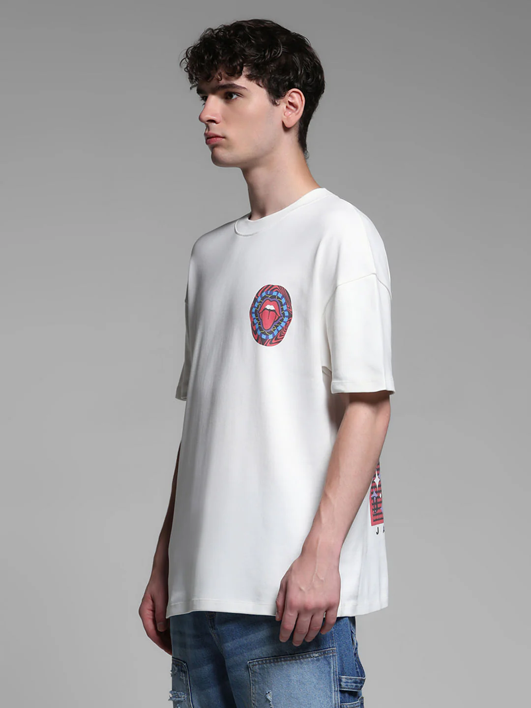 WHITE PRINTED T-SHIRT - Image 3