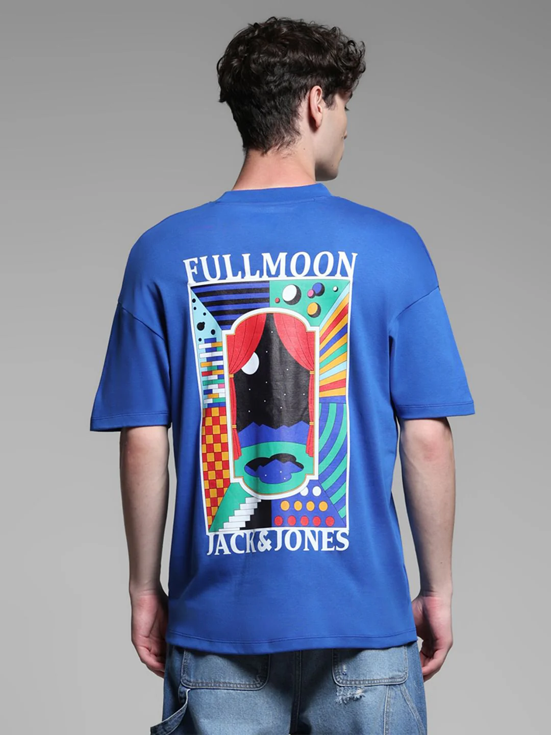 Blue Cotton Crew Neck T-shirt - Image 4
