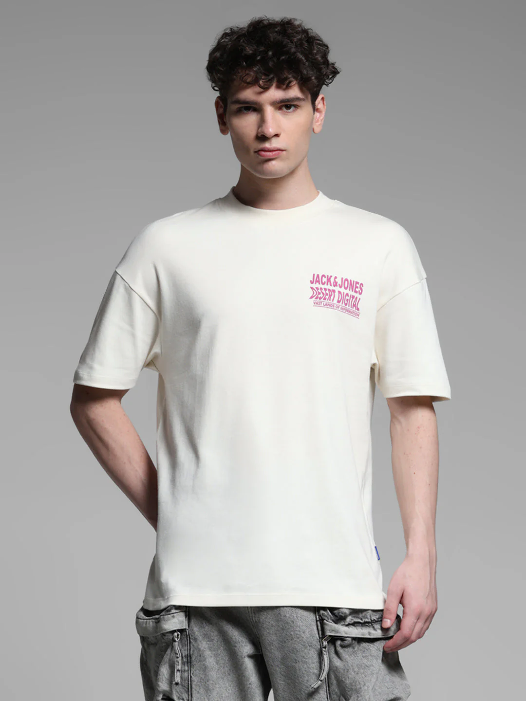 Off-White Printed Oversized Crew Neck T-shirt - Image 2