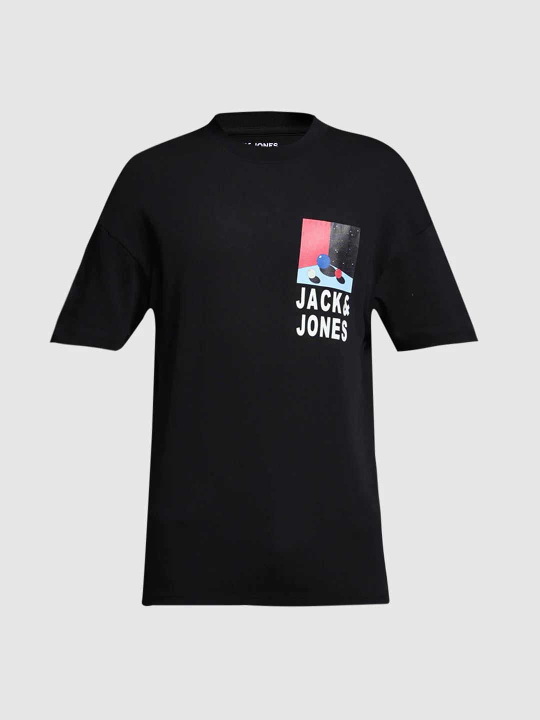 Black Printed Oversized Crew Neck T-shirt - Image 7