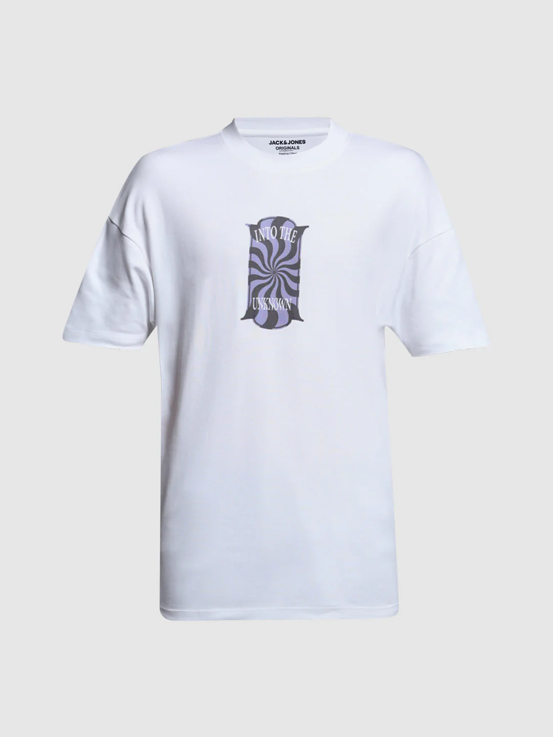 White Printed Oversized Crew Neck T-shirt - Image 7