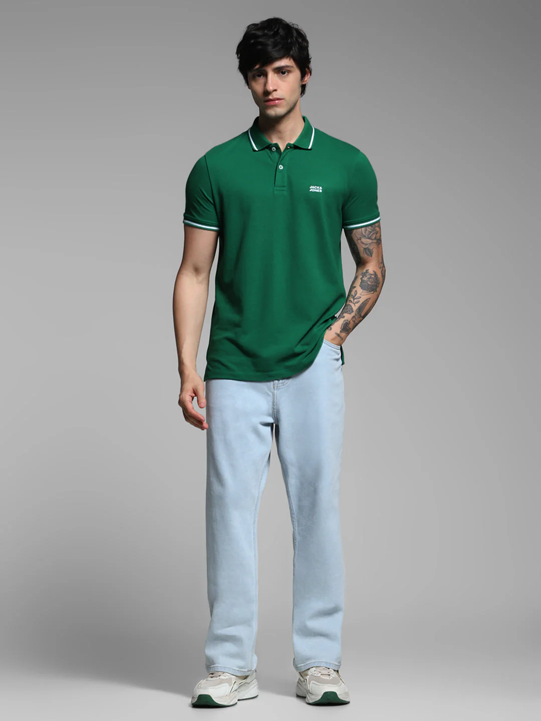 Green Contrast Tipped Polo - Image 6