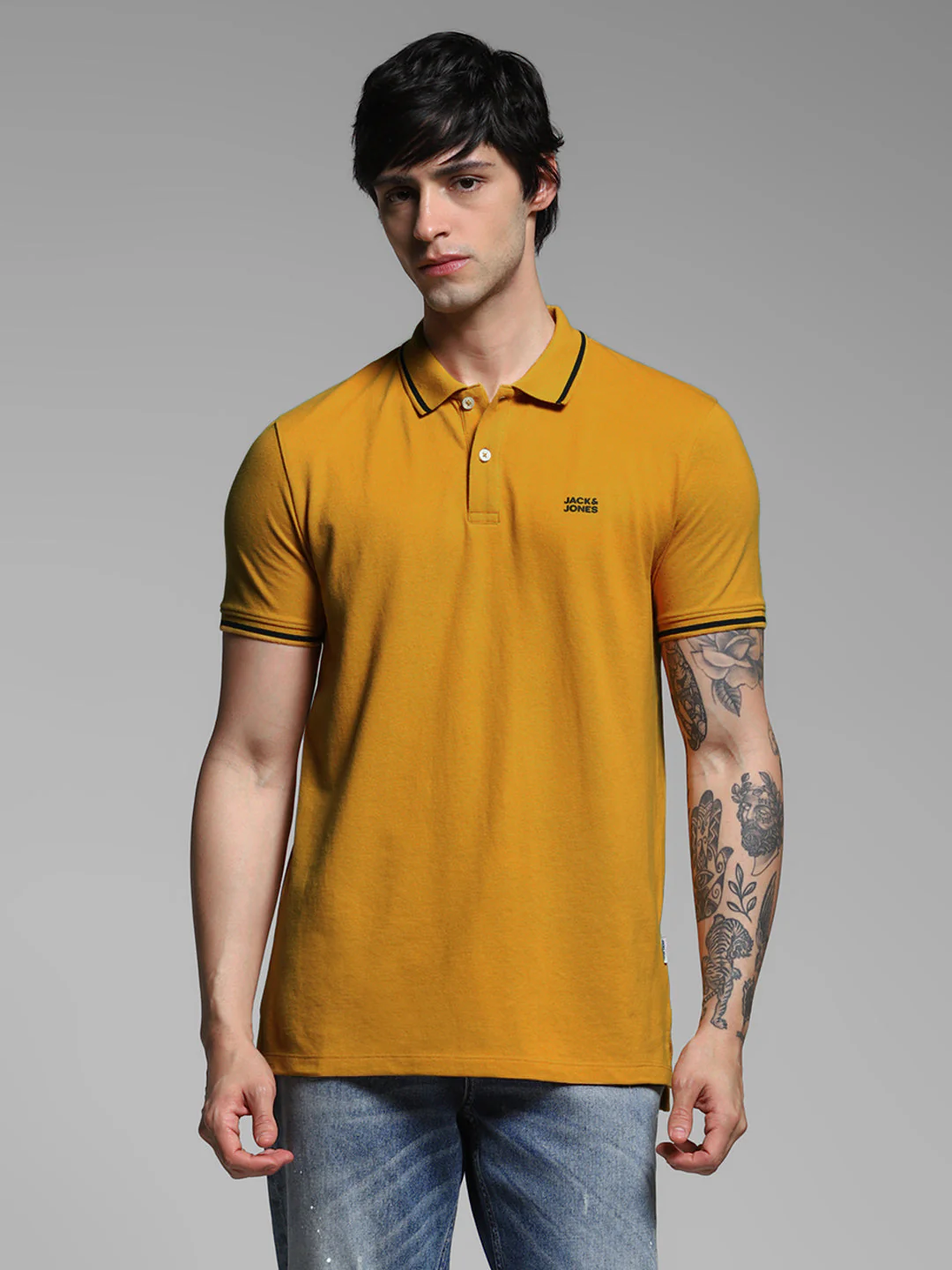 Yellow Contrast Tipped Polo - Image 2