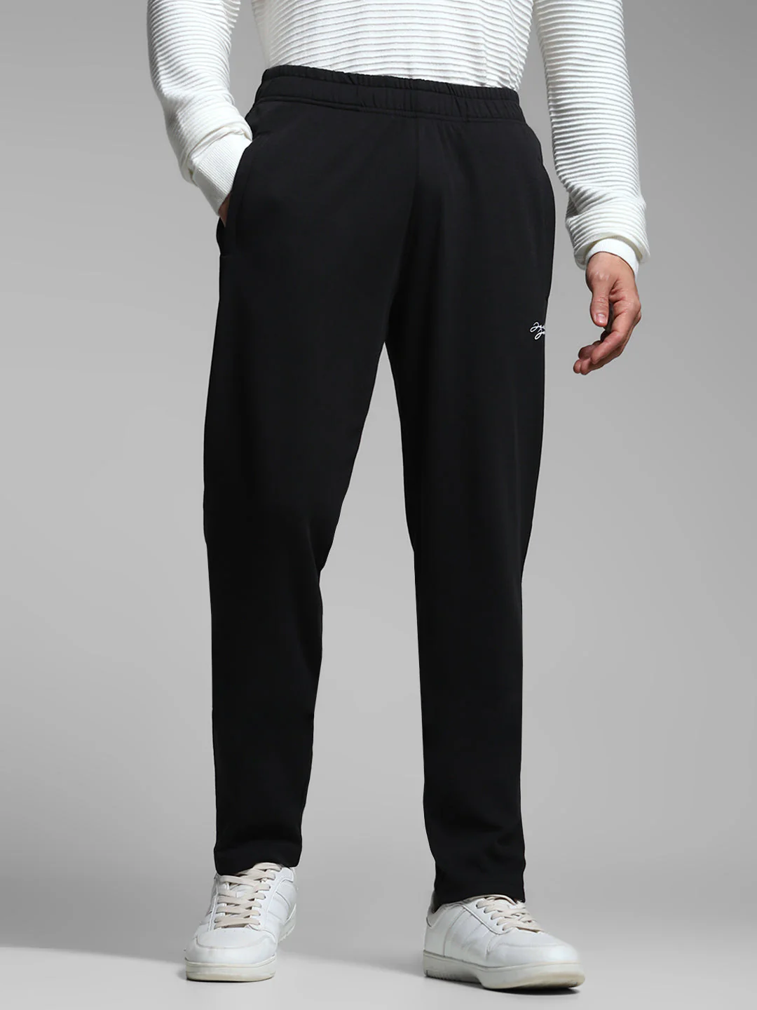 Black Regular Fit Trackpants