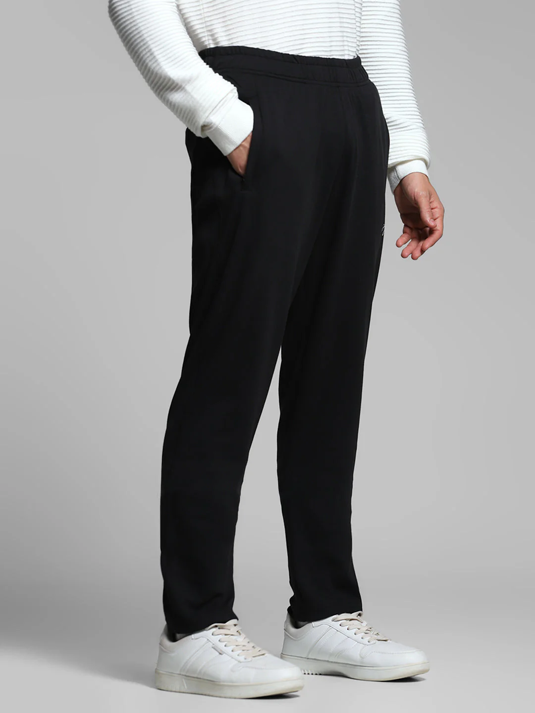 Black Regular Fit Trackpants - Image 2