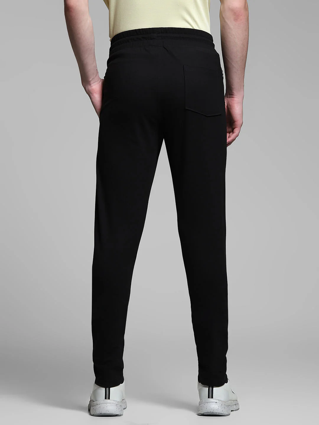 Black Cotton Slim Fit Trackpants - Image 3