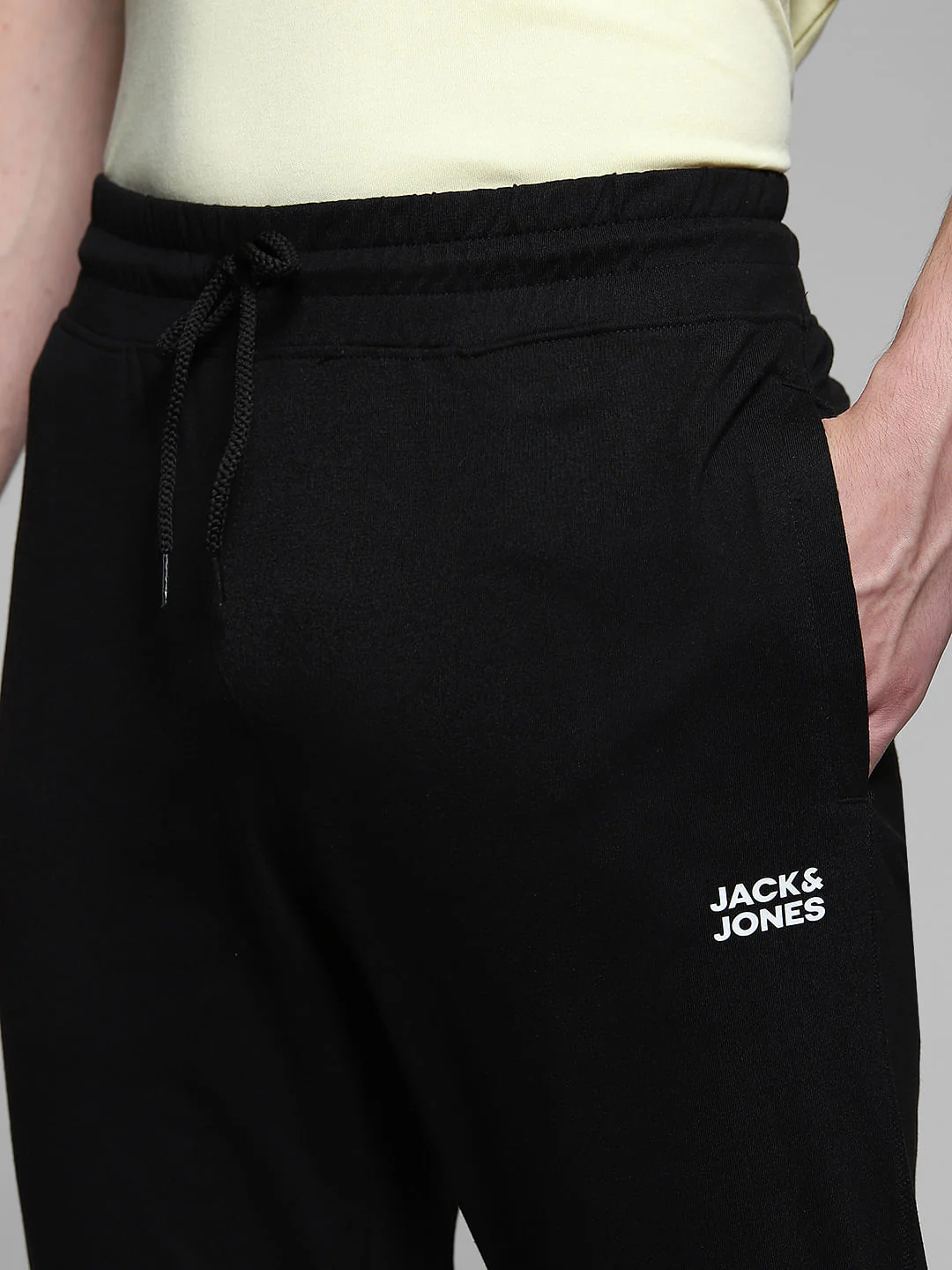 Black Cotton Slim Fit Trackpants - Image 4