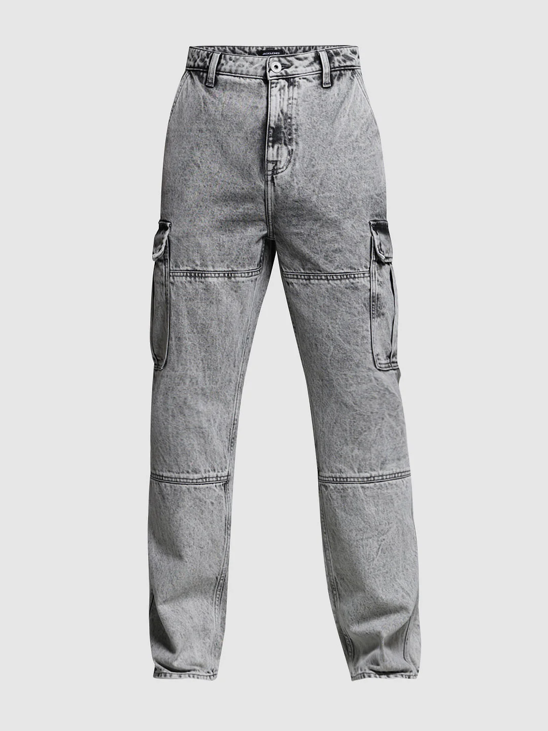 Grey Pocket Detail Dario Loose Fit Jeans - Image 7