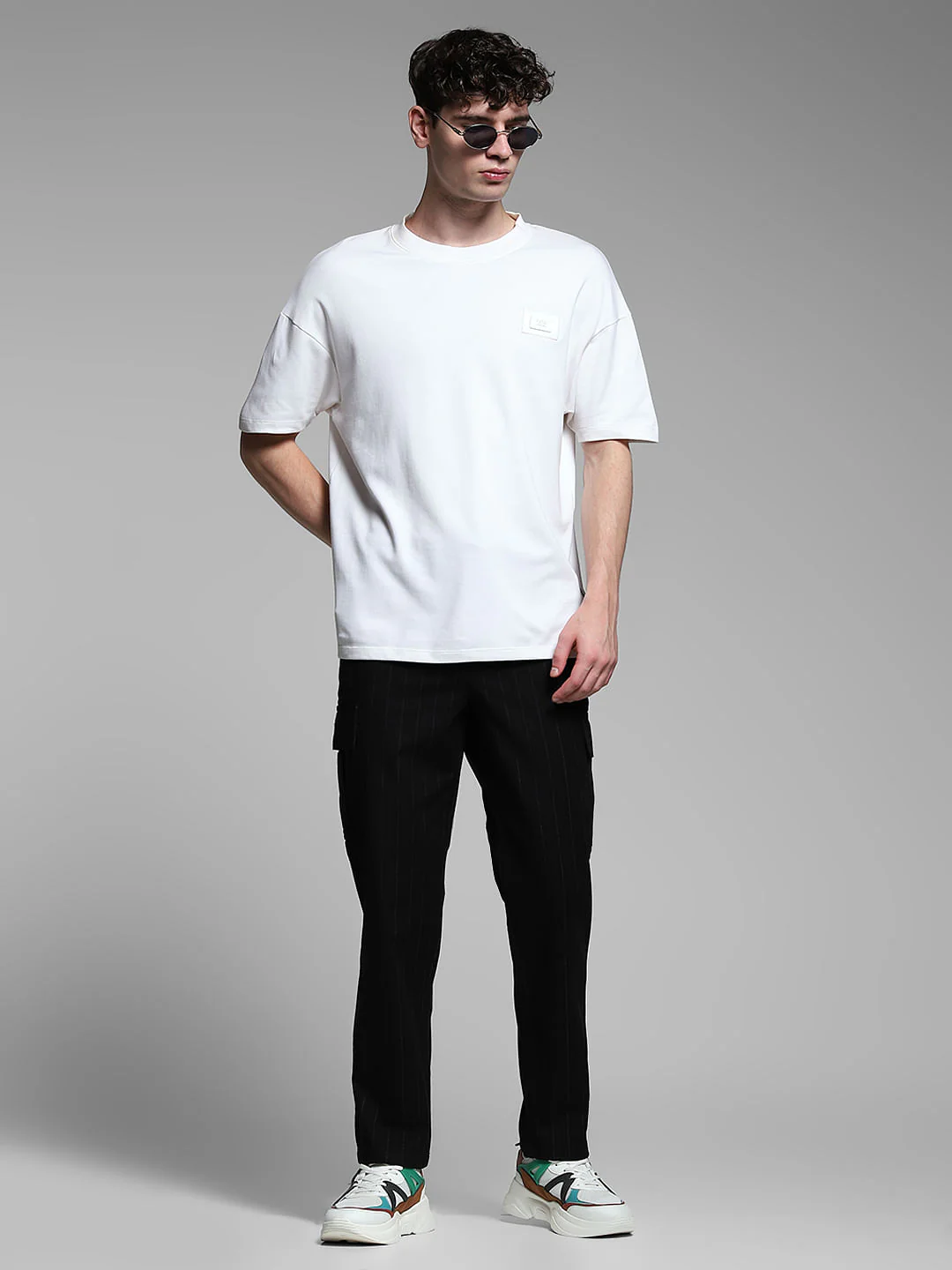 Black Striped Anti Fit Cargos - Image 5