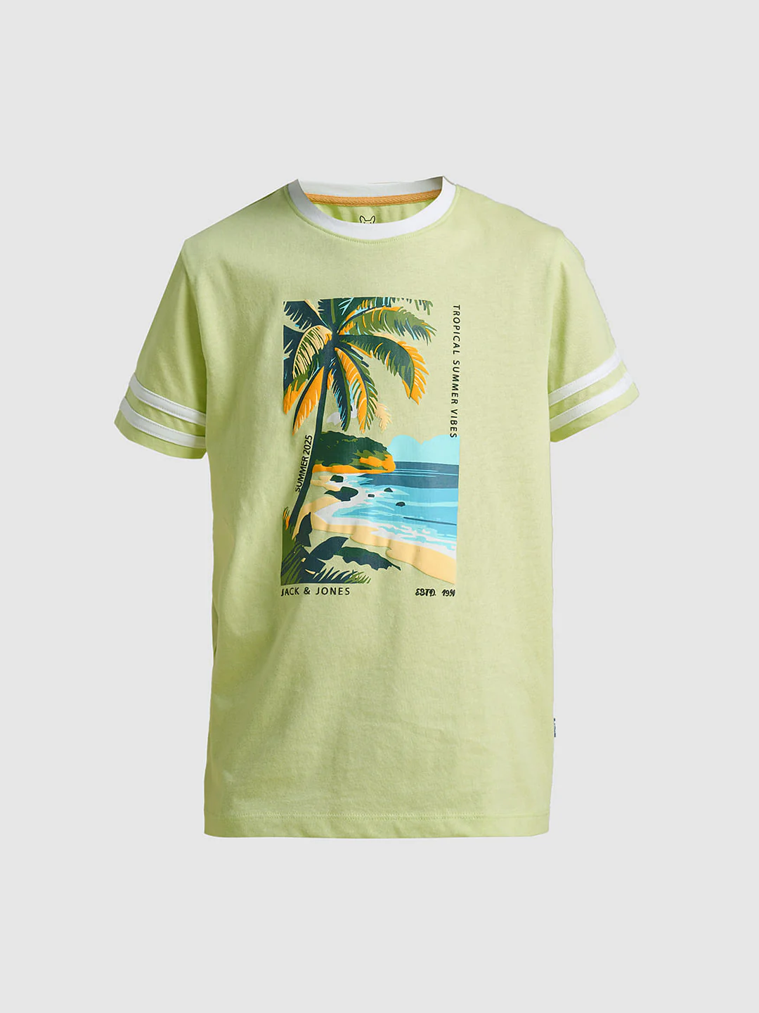 Boys Green Printed Cotton T-shirt - Image 7