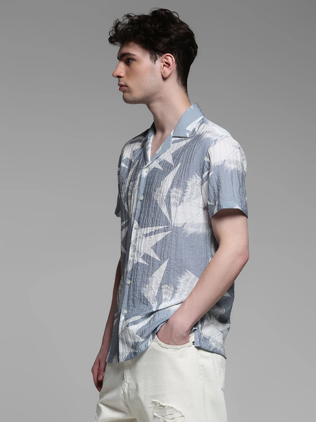 GREY LYOCELL PRINTED SHIRT - Image 3