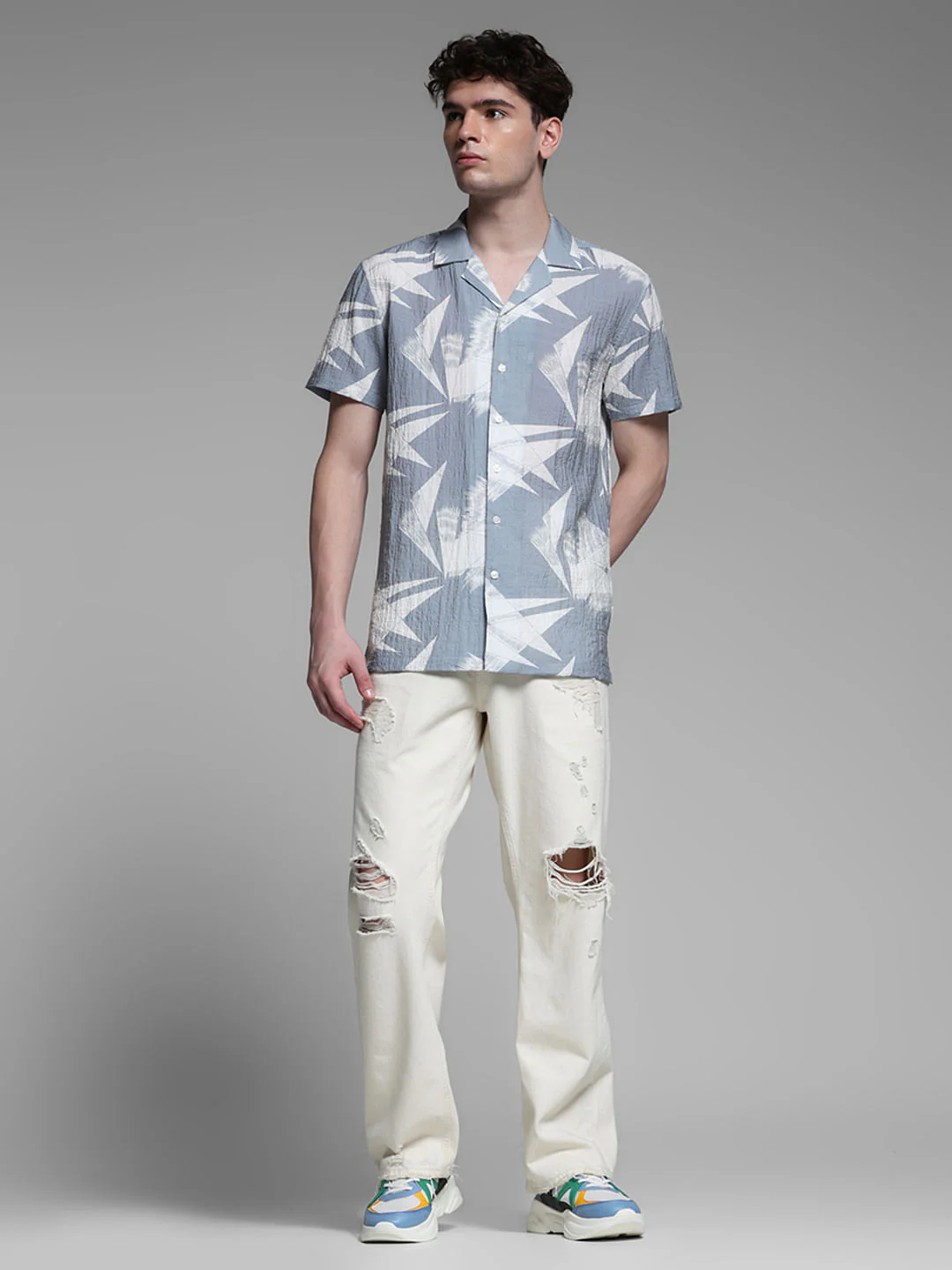 GREY LYOCELL PRINTED SHIRT - Image 6