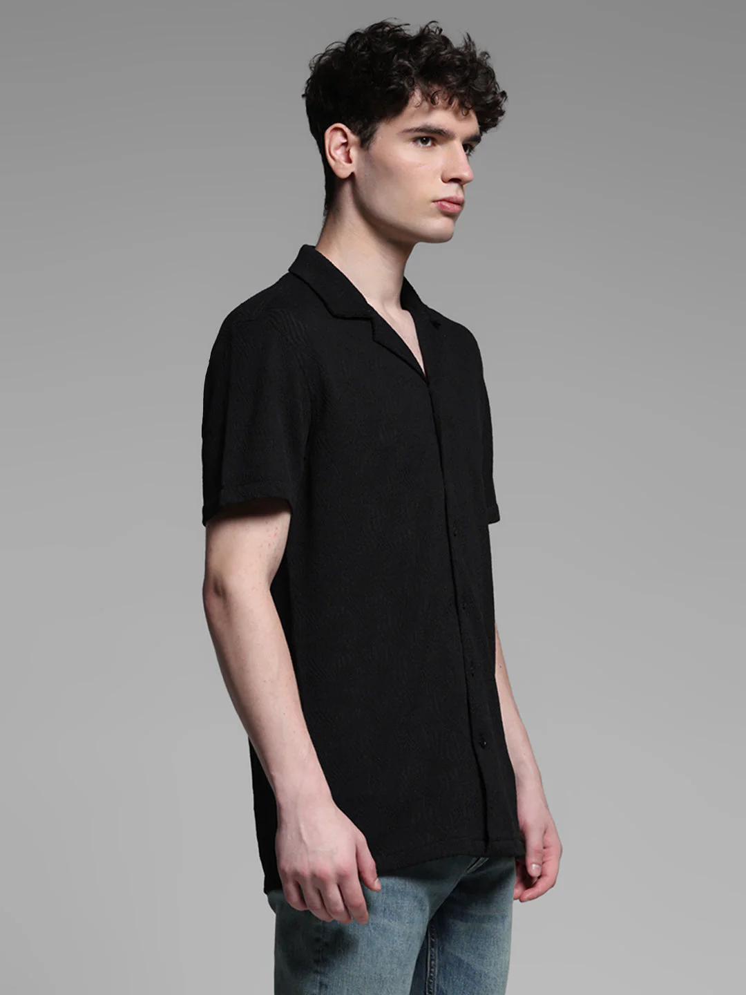 Black Resort Collar Shirt - Image 3