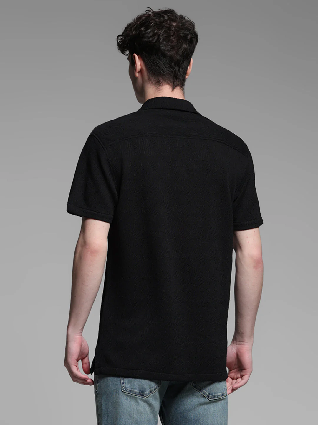 Black Resort Collar Shirt - Image 4