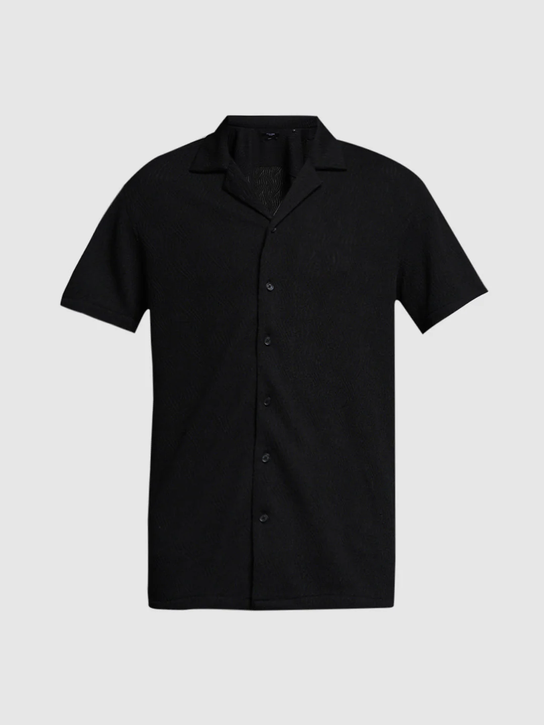 Black Resort Collar Shirt - Image 7