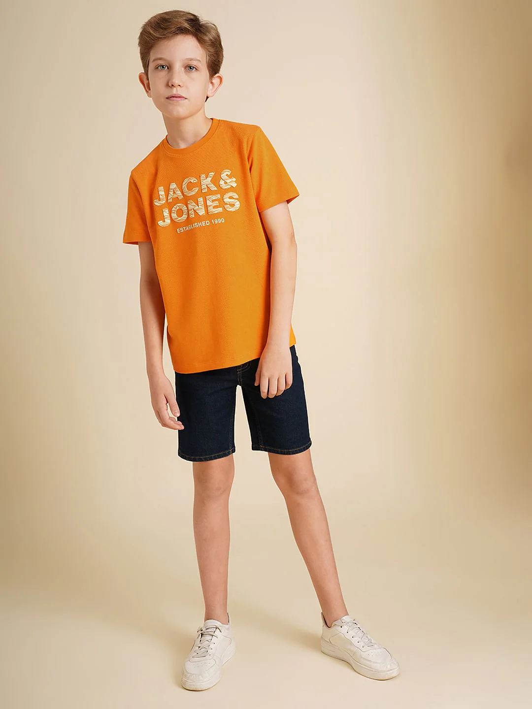 Boys Orange Logo Print T-shirt - Image 5