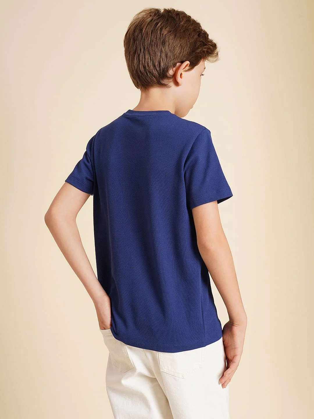 Boys Dark Blue Logo Print T-shirt - Image 4