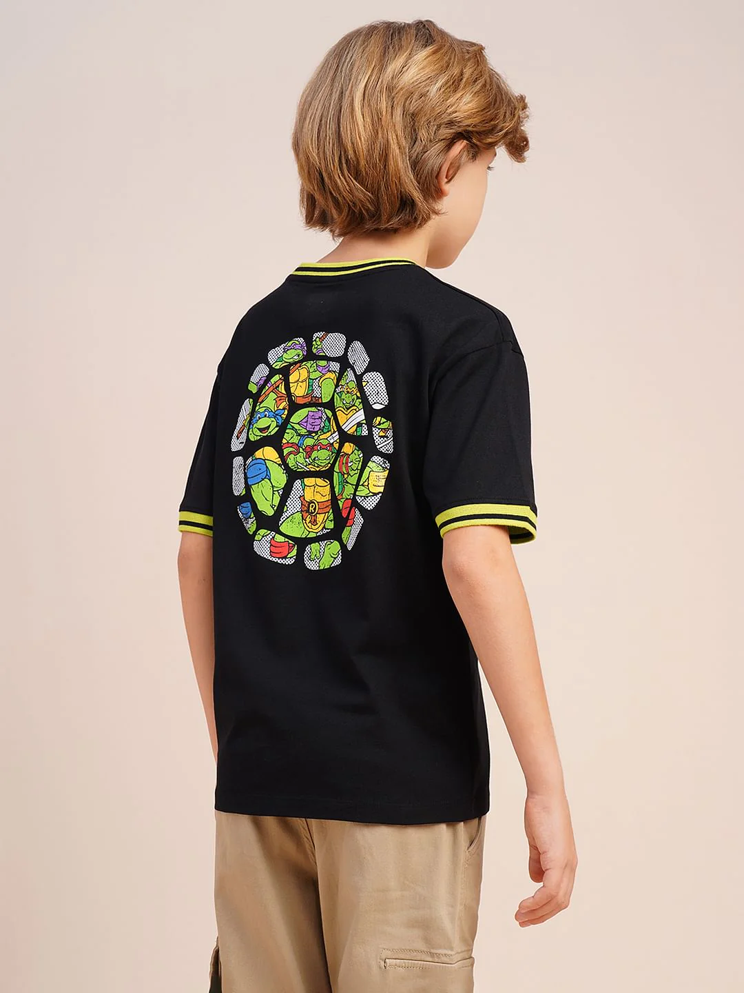 Boys Black Ninja Turtles Print T-shirt - Image 4