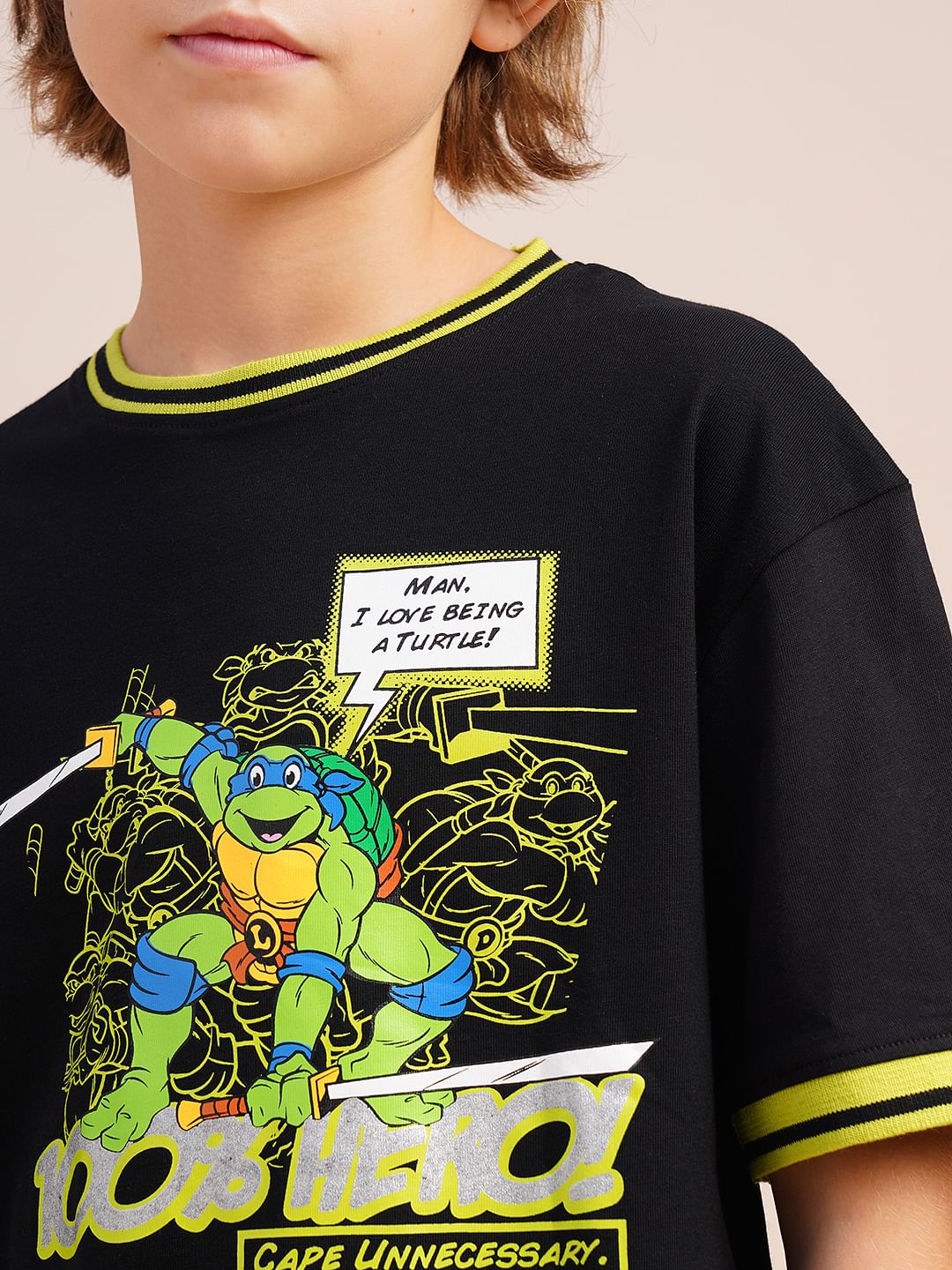 Boys Black Ninja Turtles Print T-shirt - Image 6