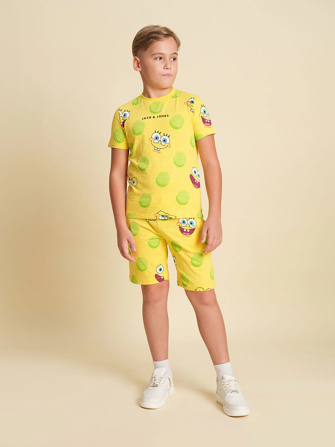 Boys Yellow SpongeBob Print Co-ord Set T-Shirt - Image 5