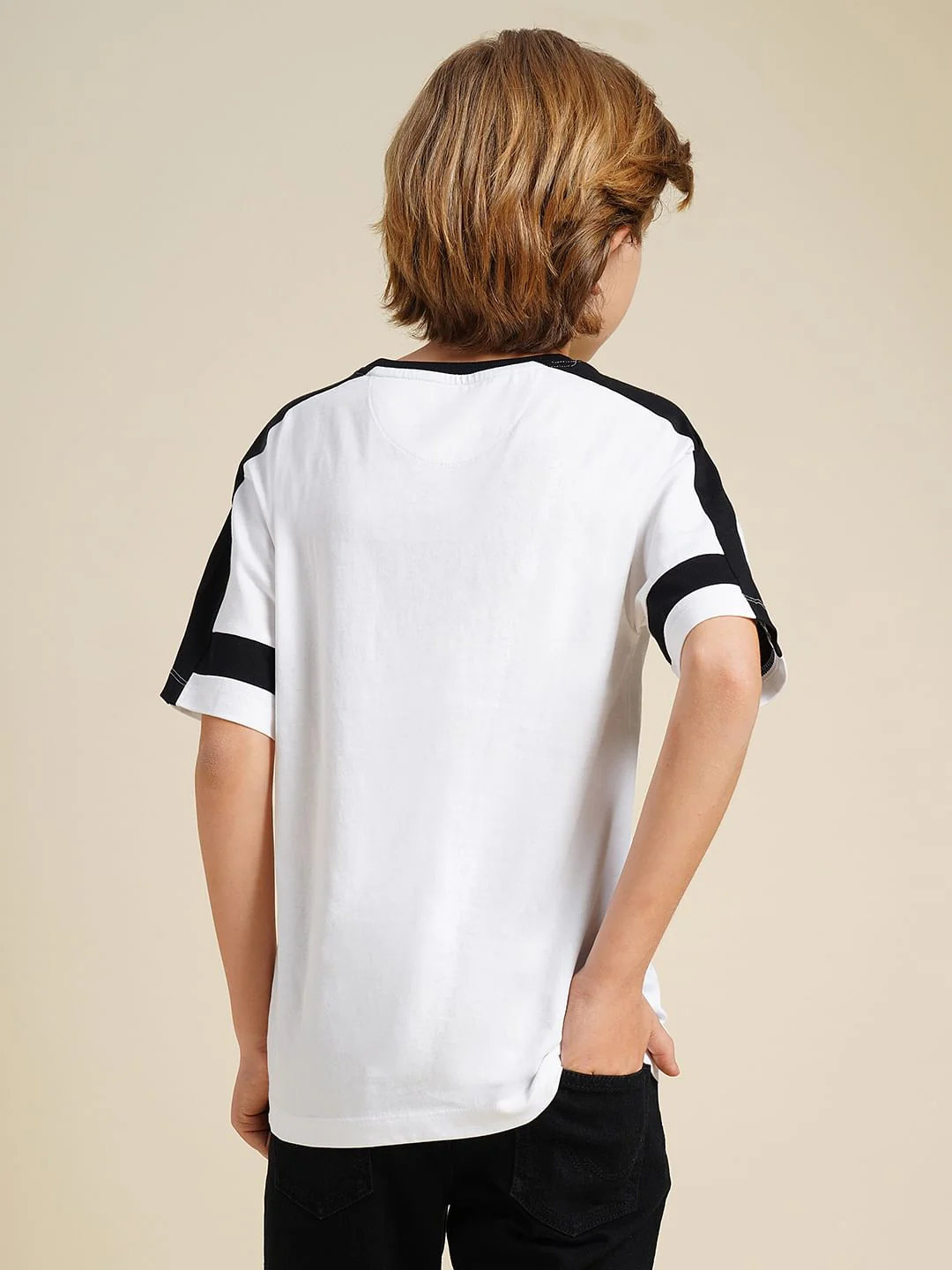 Boys White Logo Print Oversized T-shirt - Image 4