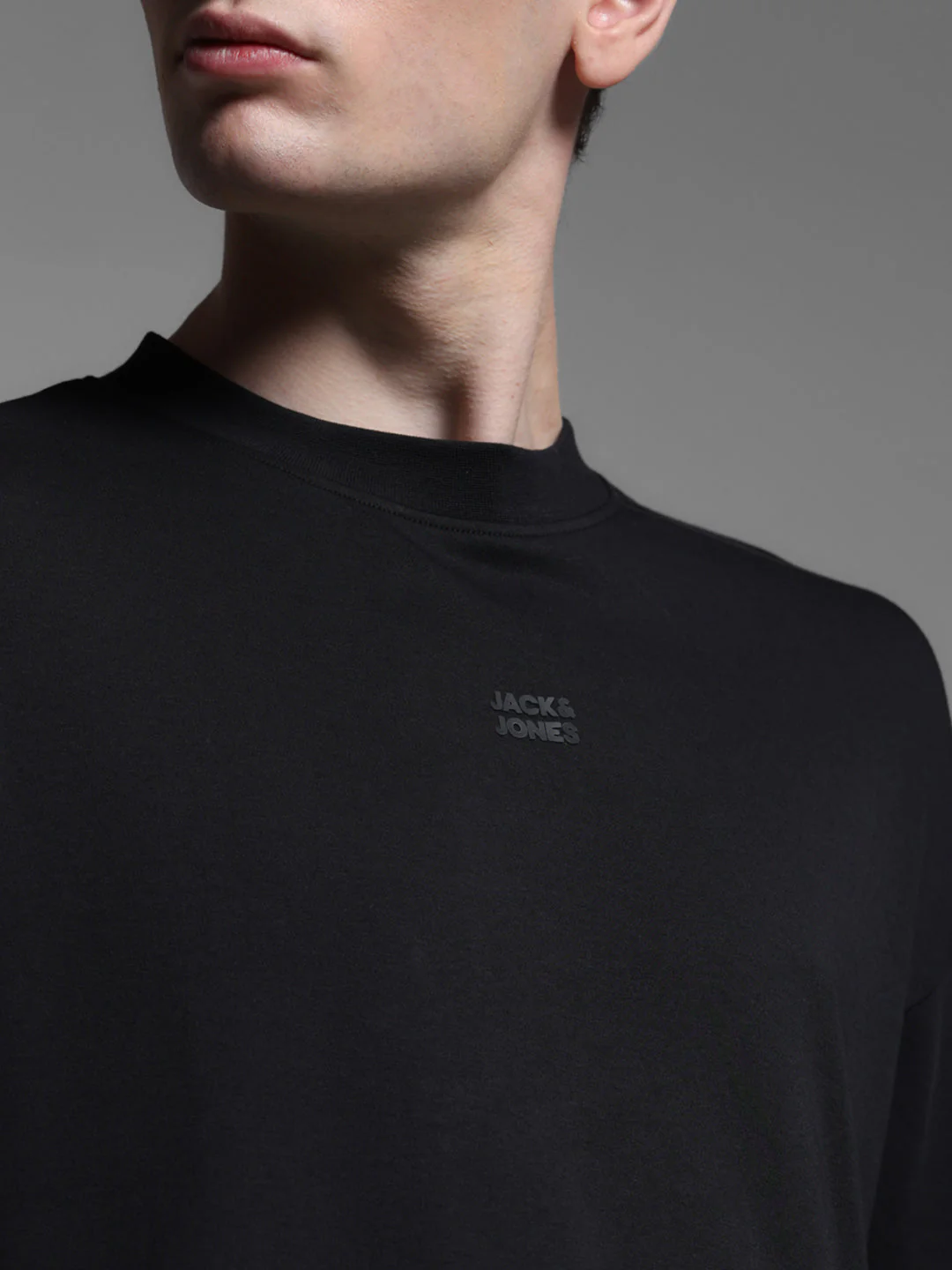 Men's Black Cotton Oversized Crew Neck Graphic T-Shirt - Image 5