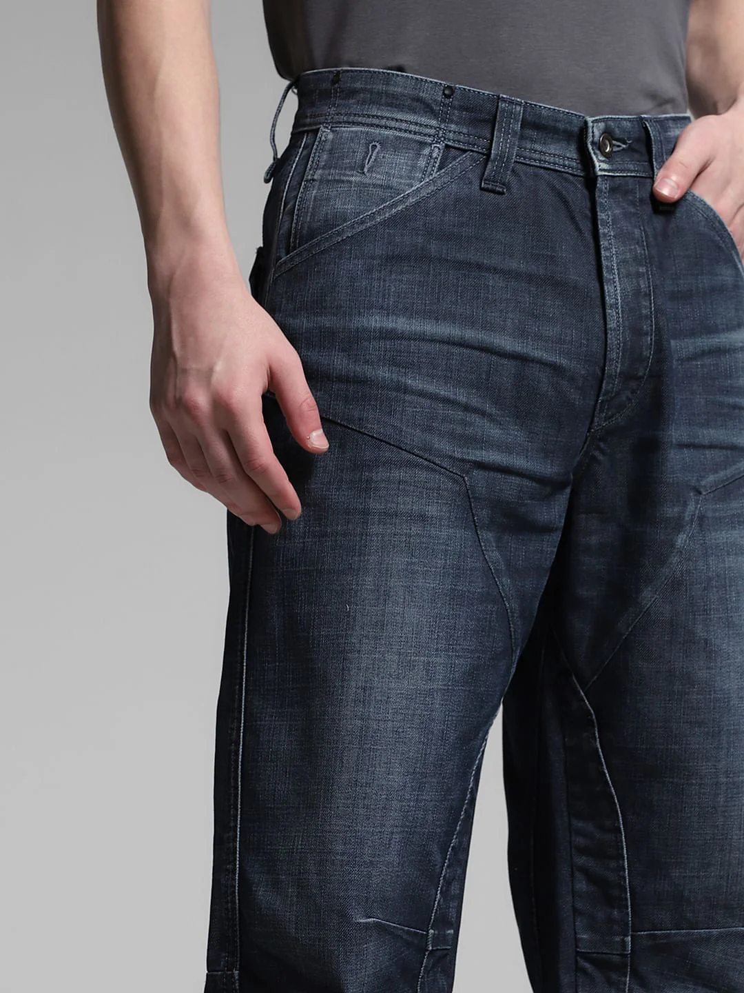 Dark Blue High Rise Loose Fit Jeans - Image 4