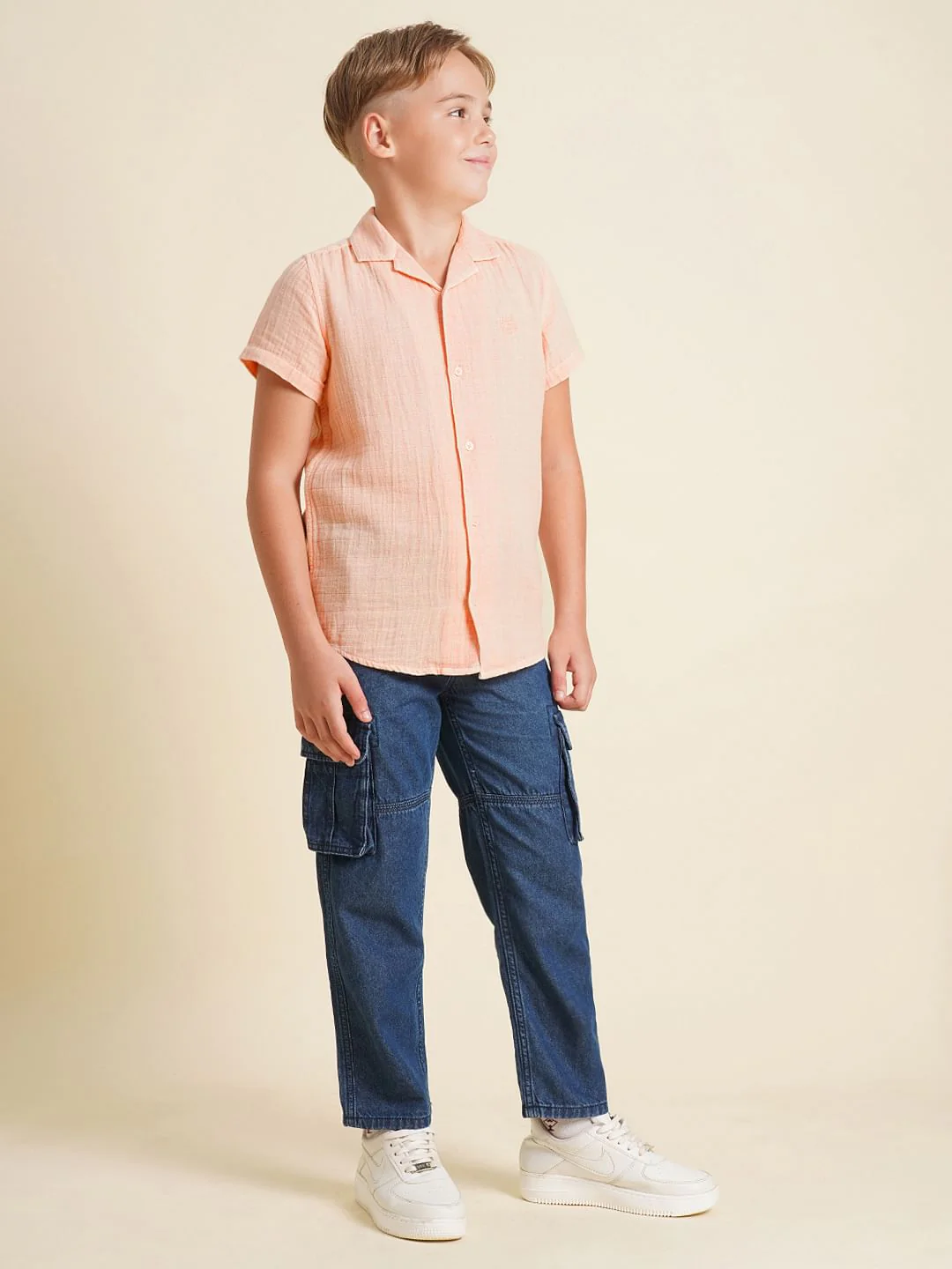 Boys Pink Cotton Resort Collar Shirt - Image 5