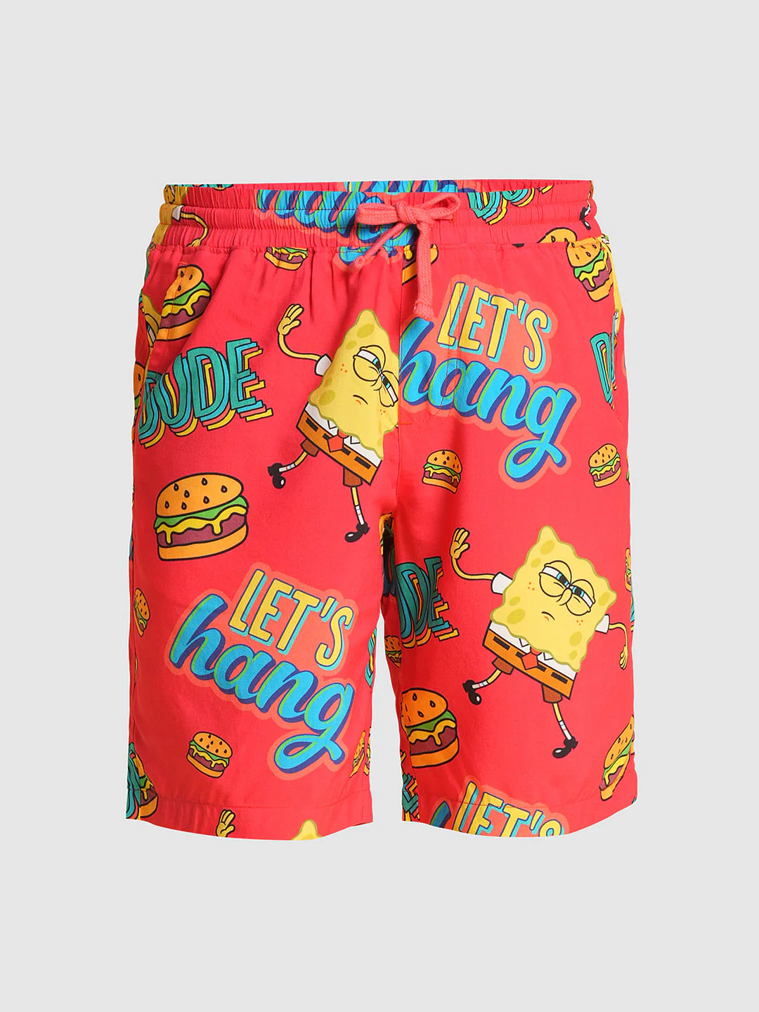 Boys Red SpongeBob Print Co-ord Set Shorts - Image 7