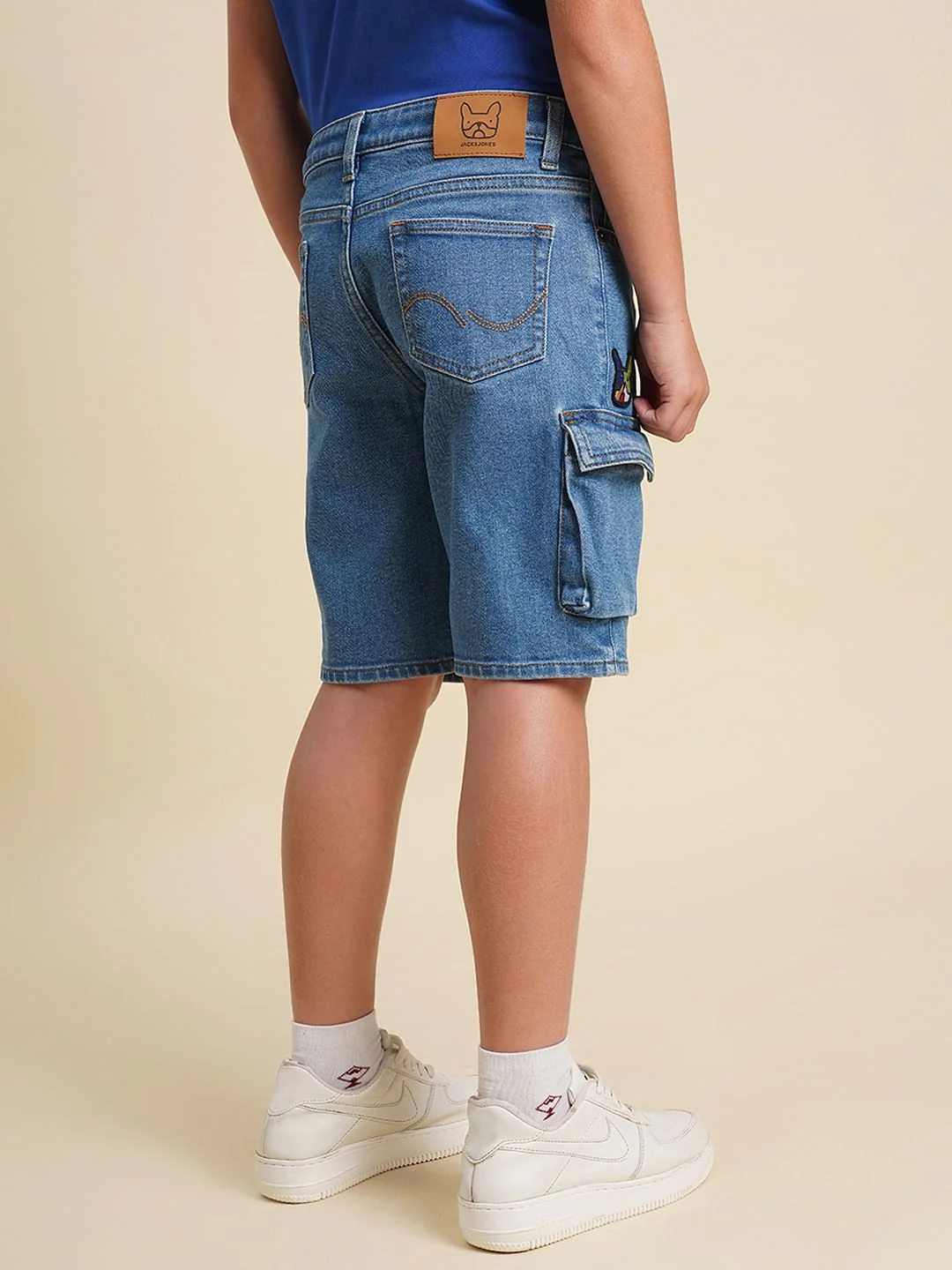 Boys Blue Cotton Denim Shorts - Image 4