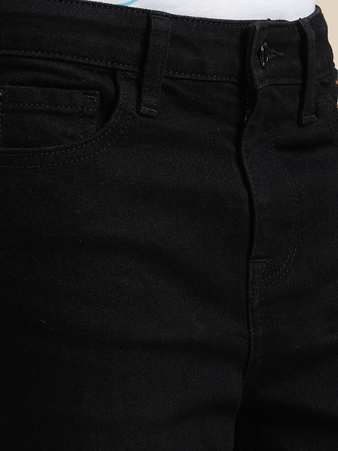 Boys Black Mid Rise Cropped Jeans - Image 6