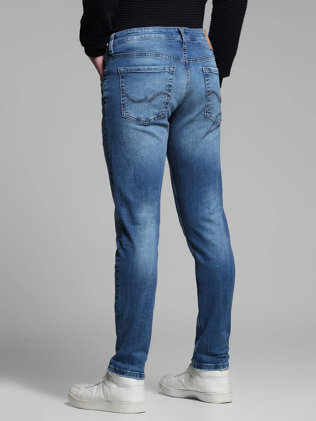 Washed Brak Slim Fit Jeans - Blue - Image 3