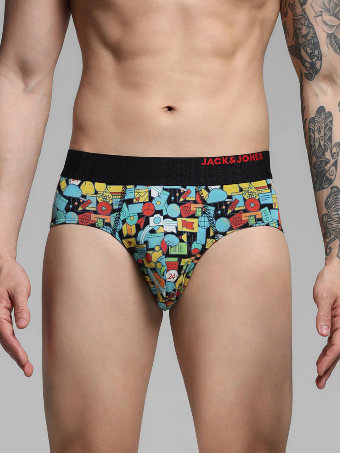 Black Printed Briefs