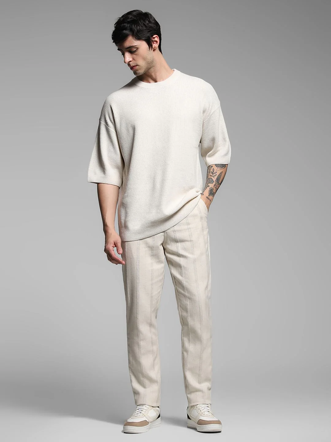 Beige Crew Neck Pullover - Image 6