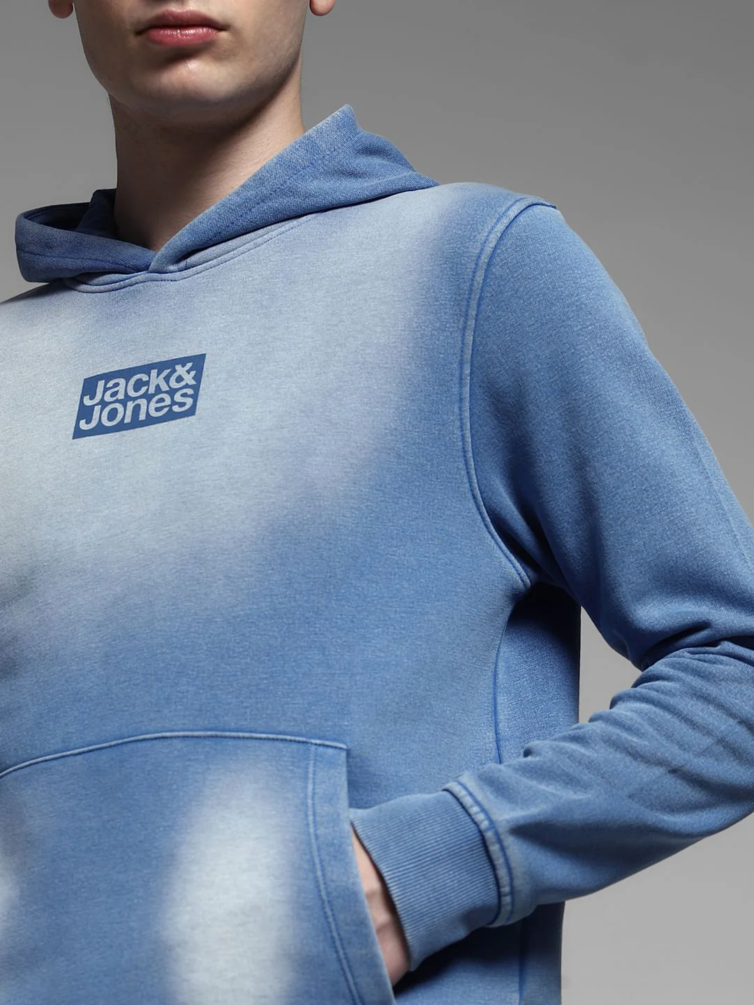 Blue Logo Print Hooded Sweatshirt - Image 5