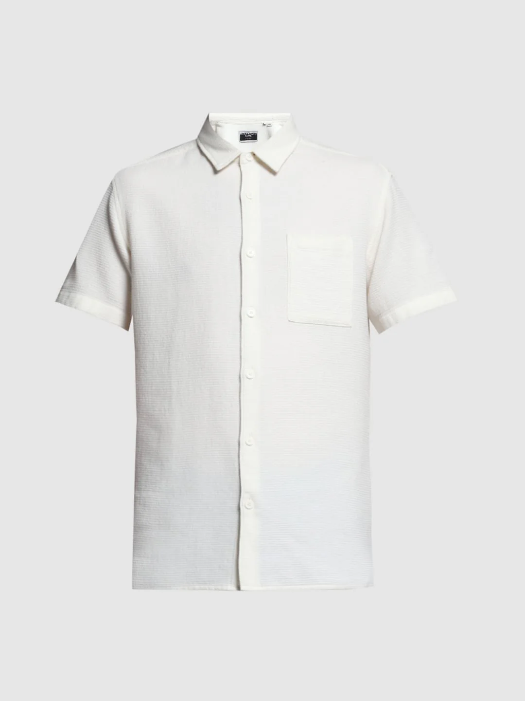 White Waffle Textured Cotton Shirt - Image 7