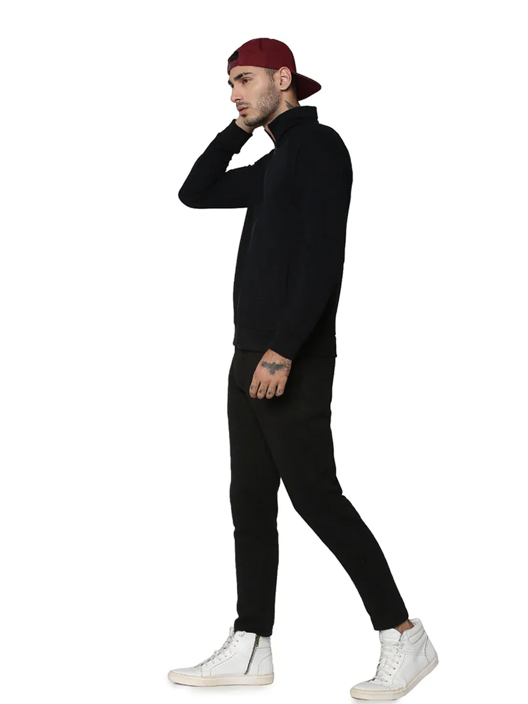 Black High-Neck Zip-Up Jacket - Image 7
