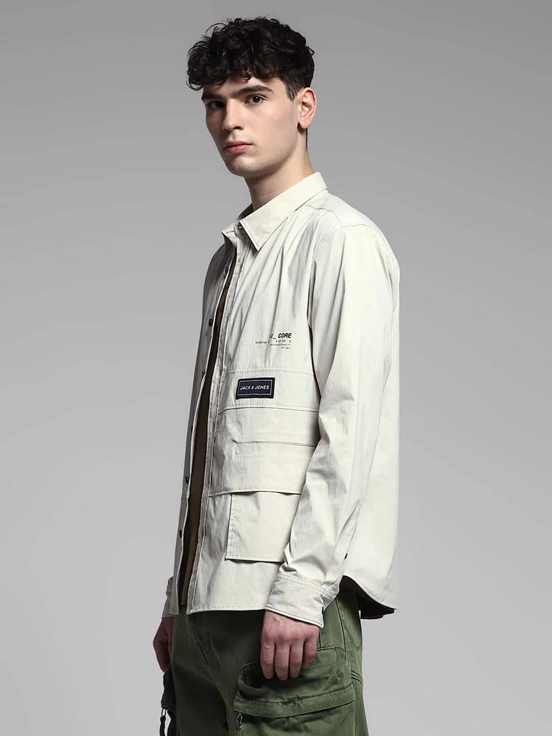White Logo Print Oversized Shirt - Image 3