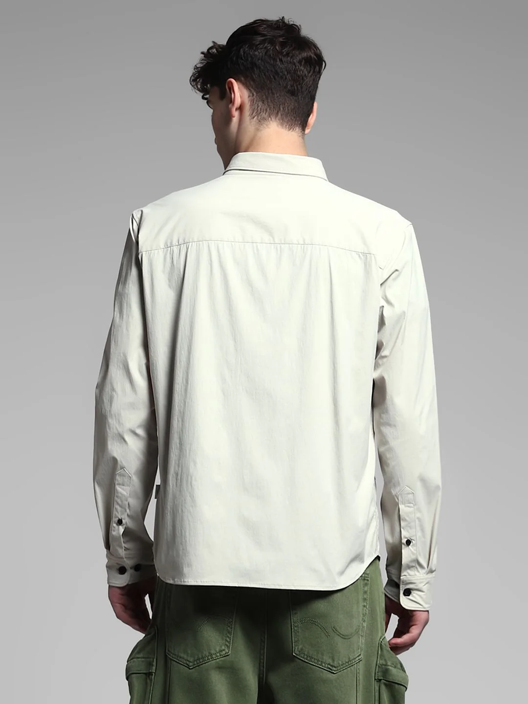 White Logo Print Oversized Shirt - Image 4