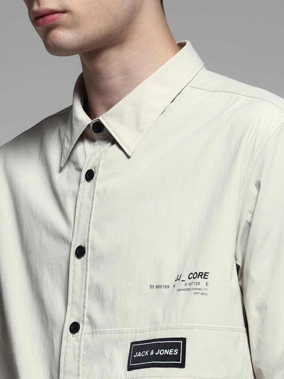 White Logo Print Oversized Shirt - Image 5