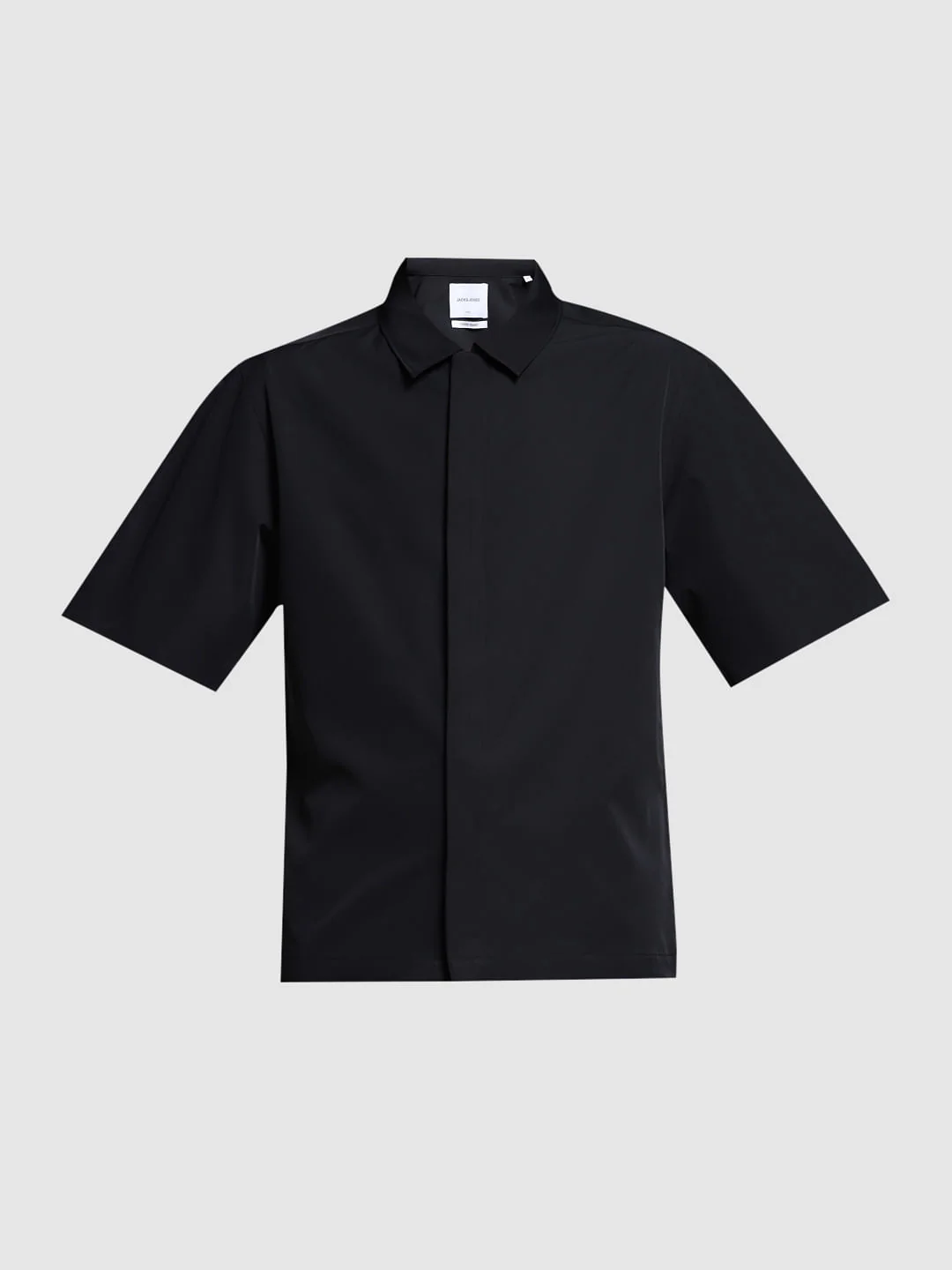 Black Stretch Oversized Shirt - Image 7
